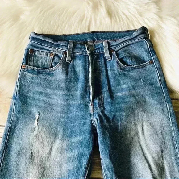 Levi’s 501 Skinny Distressed Jeans High Waisted - Picture 4 of 14